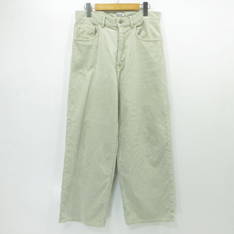AURALEE | オーラリー PIGMENTDYE FINX CORDUROY WIDE 5P PANTS パンツ A25SP01PD アイボリー サイズ：3【三重本店】