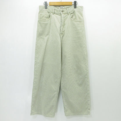 AURALEE | オーラリー PIGMENTDYE FINX CORDUROY WIDE 5P PANTS パンツ A25SP01PD アイボリー サイズ：3【三重本店】