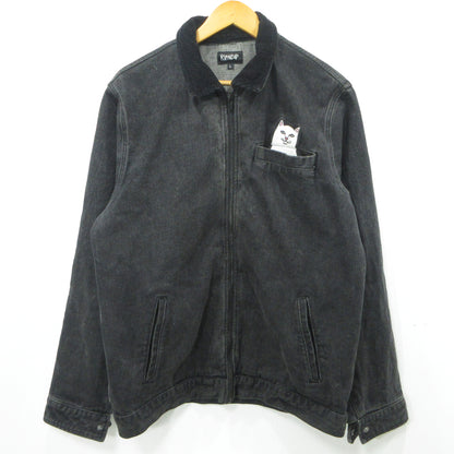 RIPNDIP | リップンディップ LA BREA PEEKING NERMAL WORK JACKET デニム ブラック サイズ：L【三重本店】