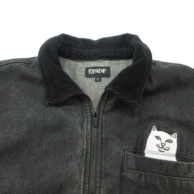 RIPNDIP | リップンディップ LA BREA PEEKING NERMAL WORK JACKET デニム ブラック サイズ：L【三重本店】