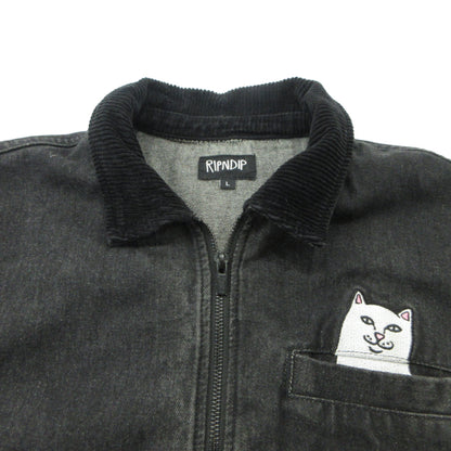 RIPNDIP | リップンディップ LA BREA PEEKING NERMAL WORK JACKET デニム ブラック サイズ：L【三重本店】