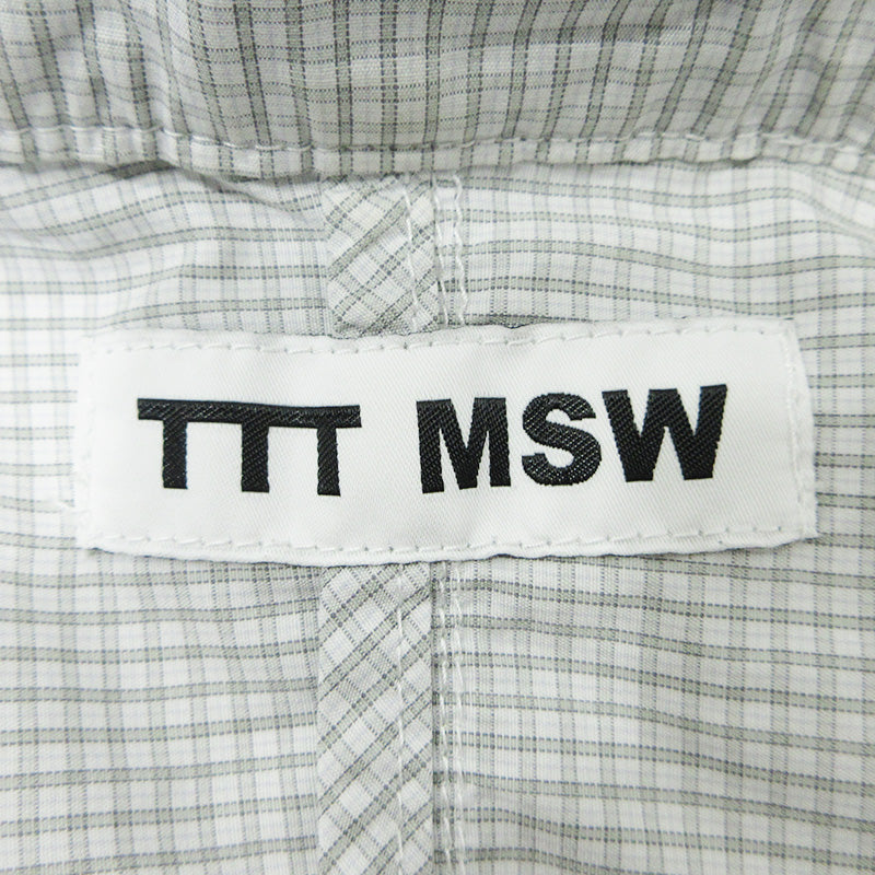 TTT MSW | ティー モダンストリートウエア 総柄ジップパーカー 襟2WAYチェック柄コットンジャケット 23SS その他アウター TTT-2023SS-SH01 ライトグレー×ホワイト サイズ：L【三重本店】