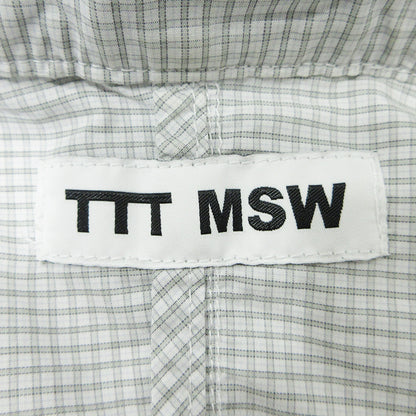 TTT MSW | ティー モダンストリートウエア 総柄ジップパーカー 襟2WAYチェック柄コットンジャケット 23SS その他アウター TTT-2023SS-SH01 ライトグレー×ホワイト サイズ：L【三重本店】
