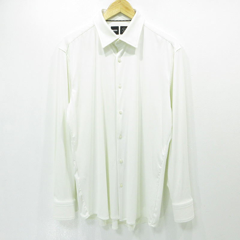 HUGO BOSS | ヒューゴボス BOSS Performance ボス パフォーマンス スリムフィットストレッチ長袖シャツ 長袖シャツ P-HANK-S-KNET-C1-222 ホワイト サイズ：L【三重本店】