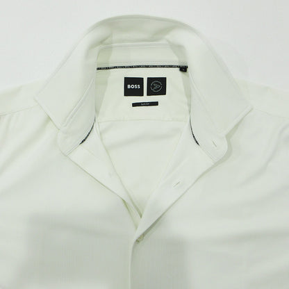 HUGO BOSS | ヒューゴボス BOSS Performance ボス パフォーマンス スリムフィットストレッチ長袖シャツ 長袖シャツ P-HANK-S-KNET-C1-222 ホワイト サイズ：L【三重本店】