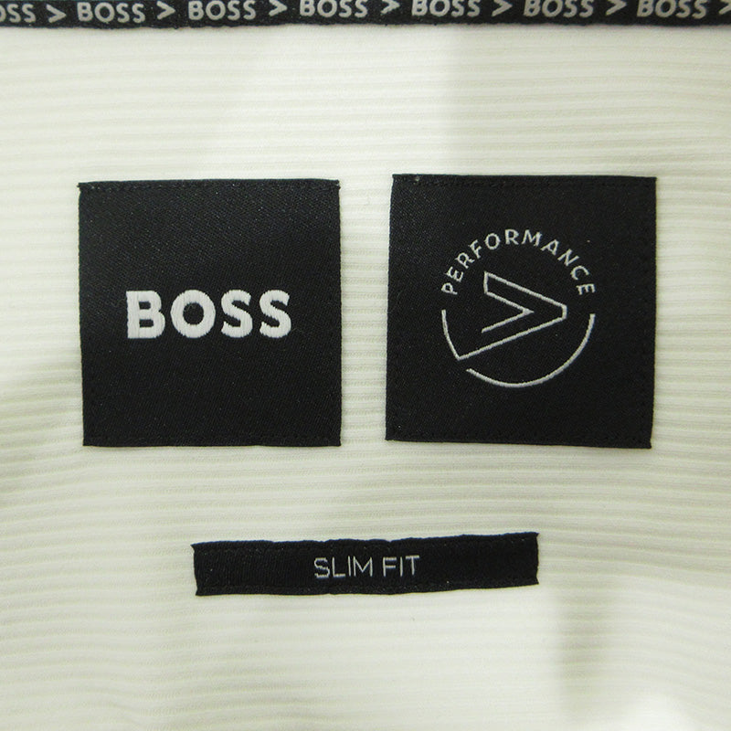 HUGO BOSS | ヒューゴボス BOSS Performance ボス パフォーマンス スリムフィットストレッチ長袖シャツ 長袖シャツ P-HANK-S-KNET-C1-222 ホワイト サイズ：L【三重本店】