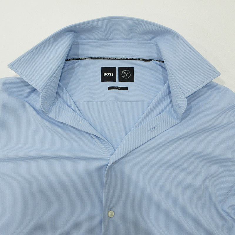HUGO BOSS | ヒューゴボス BOSS Performance ボス パフォーマンス スリムフィットストレッチ長袖シャツ 長袖シャツ P-HANK-S-KENT-C1-222 ライトブルー サイズ：L【三重本店】