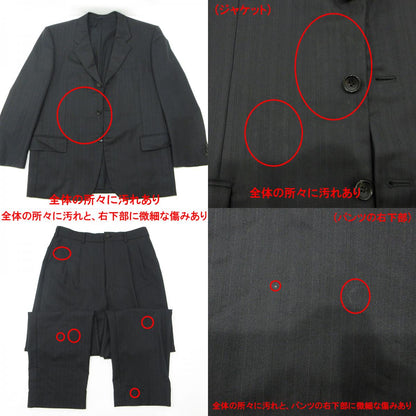 COMME des GARCONS | コムデギャルソン セットアップスーツ 総柄 ヘリンボーン柄 ストライプ柄 ジャケット パンツ スラックス AD2002 セットアップ DG-J015(DG-P015) ブラック サイズ：M【三重本店】