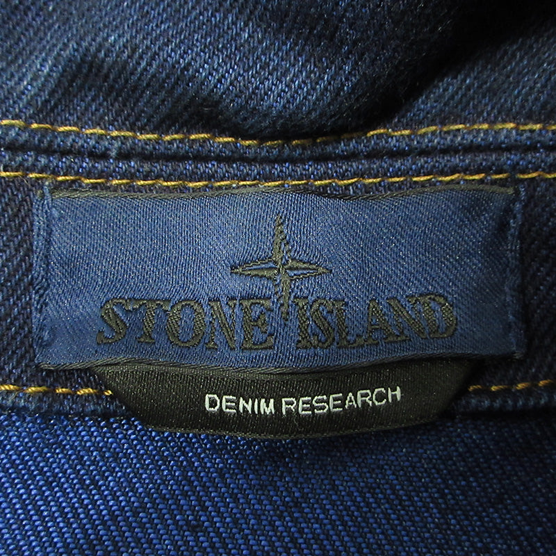 STONE ISLAND | ストーンアイランド BULL DENIM-TC DENIM JACKET ロゴワッペン付きデニムジャケット デニム K2S15Q100027 ネイビー サイズ：M【三重本店】