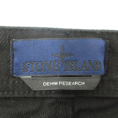 STONE ISLAND | ストーンアイランド BULL DENIM-TC Straight leg Jeans 25AW ストレートレッグボタンフライデニムパンツ ロゴワッペン付き デニムパンツ K2S15J100005 ブラック サイズ：30【三重本店】