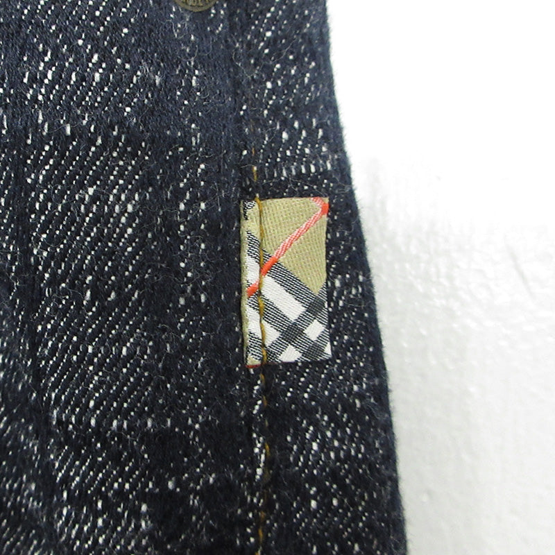 BURBERRY | バーバリー Check Denim Shorrs チェックデニムショーツ 25AW 総柄ショートデニムパンツ DEXTER JEAN ボタンフライ ショートパンツ 8109936 ネイビー サイズ：36【三重本店】