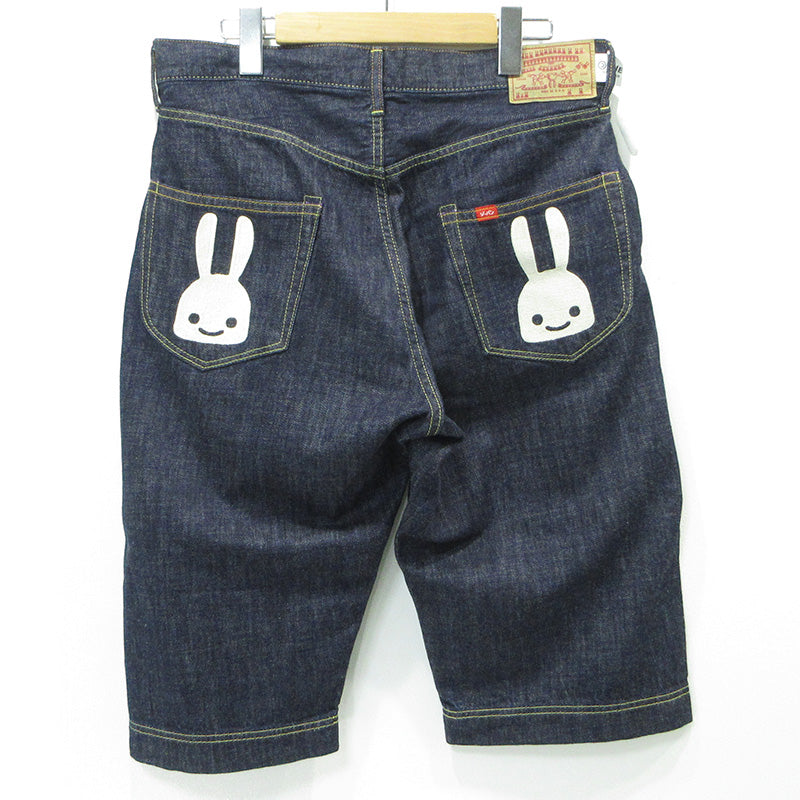CUNE | キューン ジーパンショーツ 普通 U2 うさぎ刺繍 ジップフライデニムショートパンツ ハーフパンツ ショートパンツ ネイビー サイズ：32【三重本店】