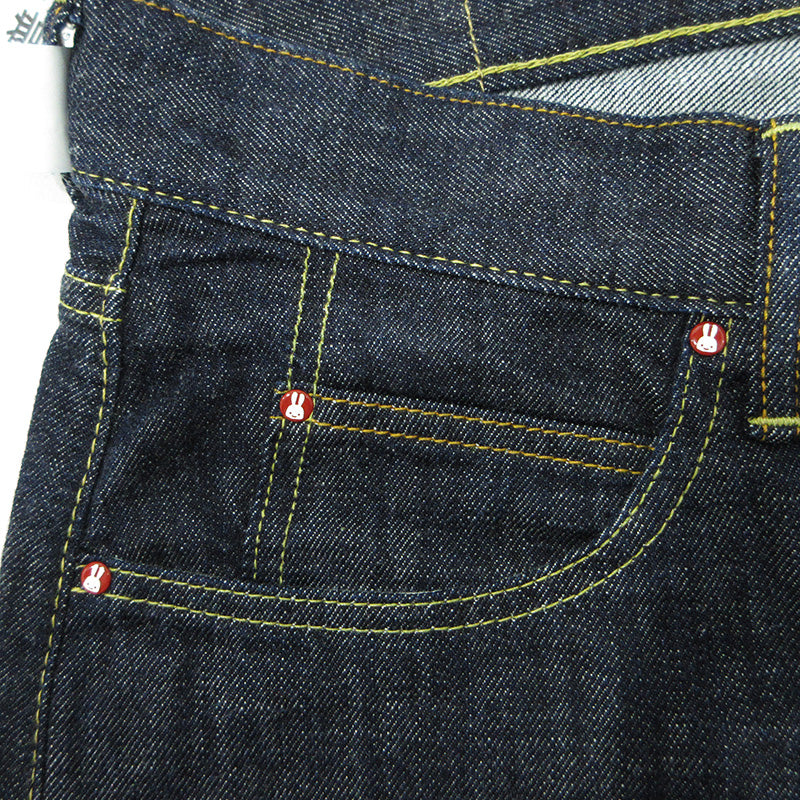 CUNE | キューン ジーパンショーツ 普通 U2 うさぎ刺繍 ジップフライデニムショートパンツ ハーフパンツ ショートパンツ ネイビー サイズ：32【三重本店】
