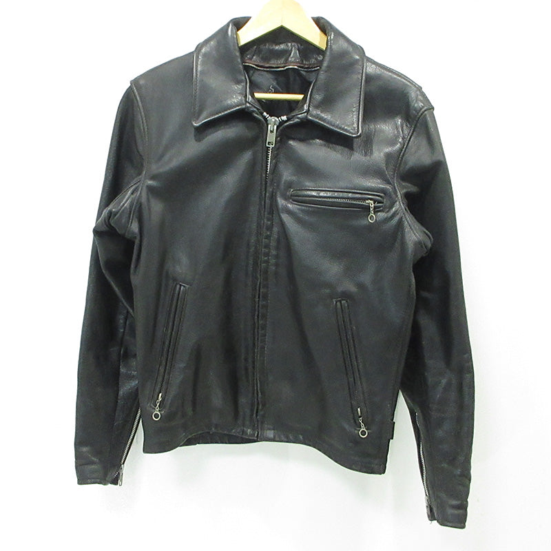 schott | ショット TRUCKER JACKET トラッカージャケット シングルライダースレザージャケット レザー 642 ブラック サイズ：34【三重本店】