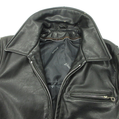 schott | ショット TRUCKER JACKET トラッカージャケット シングルライダースレザージャケット レザー 642 ブラック サイズ：34【三重本店】