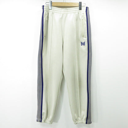 Needles | ニードルス Zipped Track Pant Poly Smooth ジップトラックパンツポリスムース ロゴ刺繍トラックパンツ パンツ MR289 ホワイト系×パープル アイボリー ライトベージュ サイズ：S【三重本店】