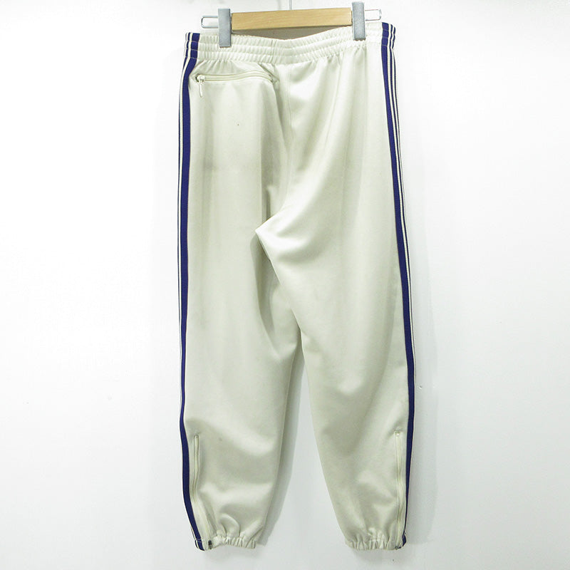 Needles | ニードルス Zipped Track Pant Poly Smooth ジップトラックパンツポリスムース ロゴ刺繍トラックパンツ パンツ MR289 ホワイト系×パープル アイボリー ライトベージュ サイズ：S【三重本店】