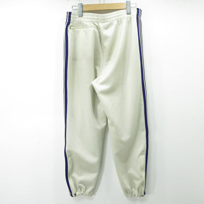 Needles | ニードルス Zipped Track Pant Poly Smooth ジップトラックパンツポリスムース ロゴ刺繍トラックパンツ パンツ MR289 ホワイト系×パープル アイボリー ライトベージュ サイズ：S【三重本店】