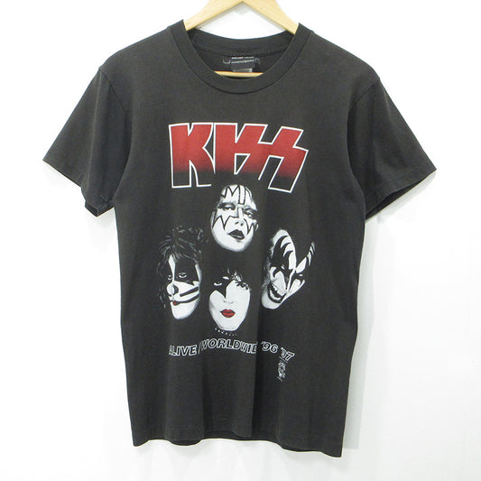 BAND TEE | バンドティー KISS キッスツアー半袖Tシャツ 90's Alive Worldwide 96-97 WALL OF FAME ウォールオブフェイムBODY 半袖Ｔシャツ ブラック系 チャコールグレー サイズ：不明【三重本店】