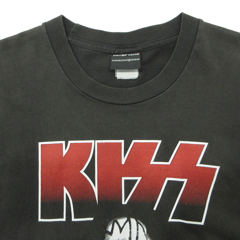 BAND TEE | バンドティー KISS キッスツアー半袖Tシャツ 90's Alive Worldwide 96-97 WALL OF FAME ウォールオブフェイムBODY 半袖Ｔシャツ ブラック系 チャコールグレー サイズ：不明【三重本店】