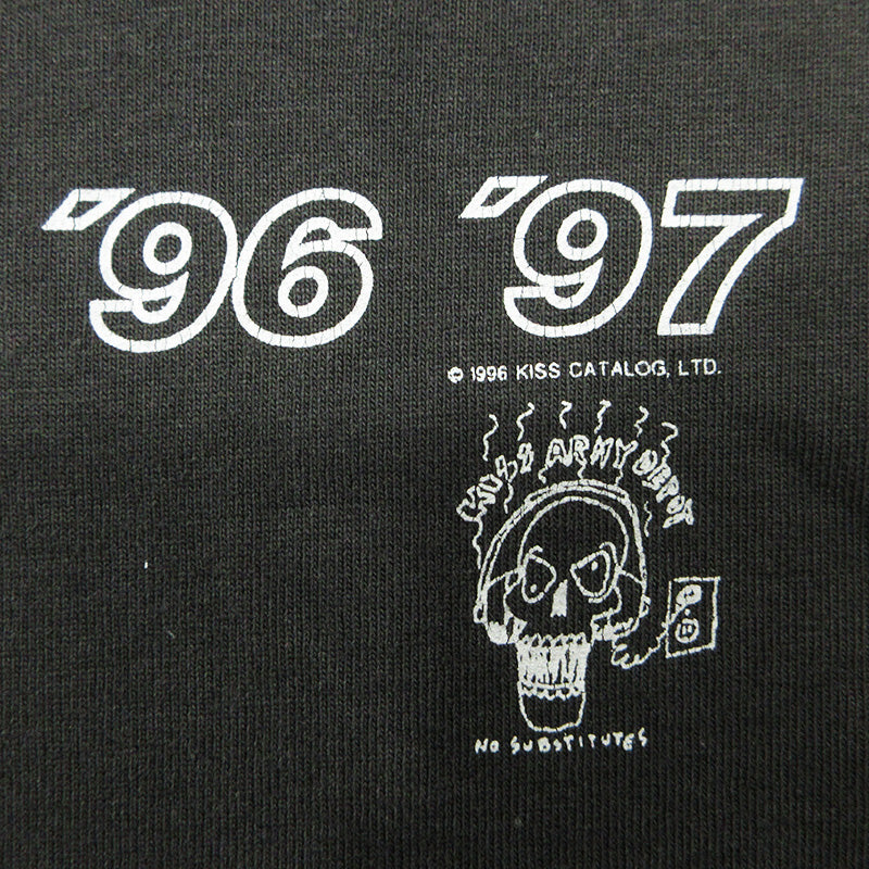 BAND TEE | バンドティー KISS キッスツアー半袖Tシャツ 90's Alive Worldwide 96-97 WALL OF FAME ウォールオブフェイムBODY 半袖Ｔシャツ ブラック系 チャコールグレー サイズ：不明【三重本店】