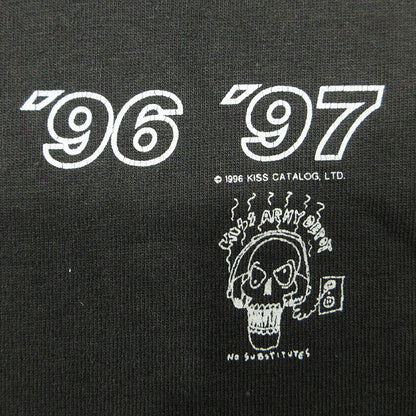 BAND TEE | バンドティー KISS キッスツアー半袖Tシャツ 90's Alive Worldwide 96-97 WALL OF FAME ウォールオブフェイムBODY 半袖Ｔシャツ ブラック系 チャコールグレー サイズ：不明【三重本店】