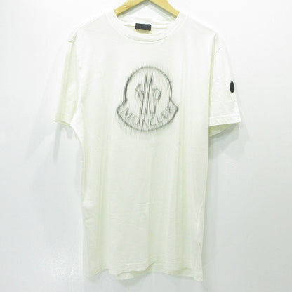 MONCLER | モンクレール ロゴプリント半袖Tシャツ シリコンワッペン 半袖Ｔシャツ K10918C00004 ホワイト アイボリー 生成り サイズ：XL【三重本店】