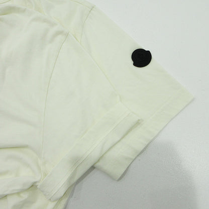 MONCLER | モンクレール ロゴプリント半袖Tシャツ シリコンワッペン 半袖Ｔシャツ K10918C00004 ホワイト アイボリー 生成り サイズ：XL【三重本店】