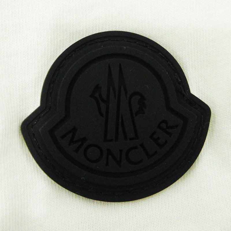 MONCLER | モンクレール ロゴプリント半袖Tシャツ シリコンワッペン 半袖Ｔシャツ K10918C00004 ホワイト アイボリー 生成り サイズ：XL【三重本店】