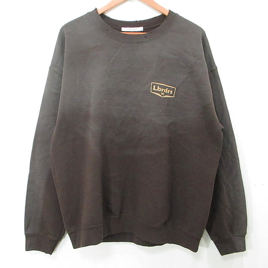 LIBERAIDERS | リベレイダース CIRCLE LOGO CREW SWEAT SHIRT サークルロゴ長袖スウェットシャツ USED加工 ダメージ加工 スウェット ブラウン サイズ：M【三重本店】