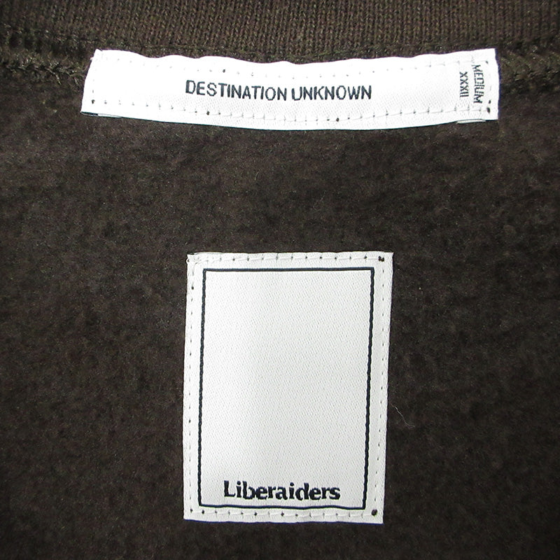 LIBERAIDERS | リベレイダース CIRCLE LOGO CREW SWEAT SHIRT サークルロゴ長袖スウェットシャツ USED加工 ダメージ加工 スウェット ブラウン サイズ：M【三重本店】