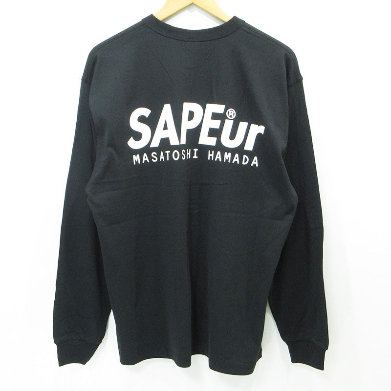 SAPEur | サプール HAMADA MUSIC CAMP長袖Tシャツ 浜田雅功 マサトシハマダ ロゴプリント 長袖Ｔシャツ A0025-087 ブラック サイズ：L【三重本店】