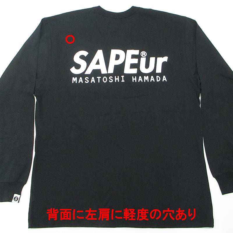 SAPEur | サプール HAMADA MUSIC CAMP長袖Tシャツ 浜田雅功 マサトシハマダ ロゴプリント 長袖Ｔシャツ A0025-087 ブラック サイズ：L【三重本店】