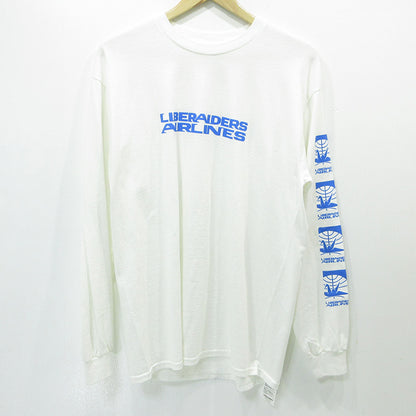 LIBERAIDERS | リベレイダース AIRLINE L/S TEE エアライン長袖Tシャツ 26SS ロゴプリント 長袖Ｔシャツ ホワイト サイズ：M【三重本店】