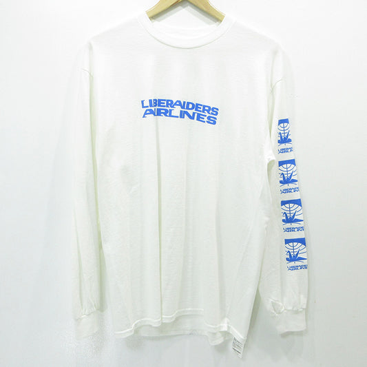 LIBERAIDERS | リベレイダース AIRLINE L/S TEE エアライン長袖Tシャツ 26SS ロゴプリント 長袖Ｔシャツ ホワイト サイズ：M【三重本店】