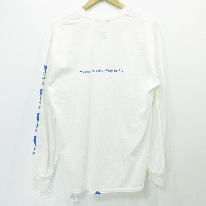 LIBERAIDERS | リベレイダース AIRLINE L/S TEE エアライン長袖Tシャツ 26SS ロゴプリント 長袖Ｔシャツ ホワイト サイズ：M【三重本店】