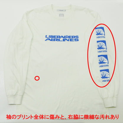 LIBERAIDERS | リベレイダース AIRLINE L/S TEE エアライン長袖Tシャツ 26SS ロゴプリント 長袖Ｔシャツ ホワイト サイズ：M【三重本店】