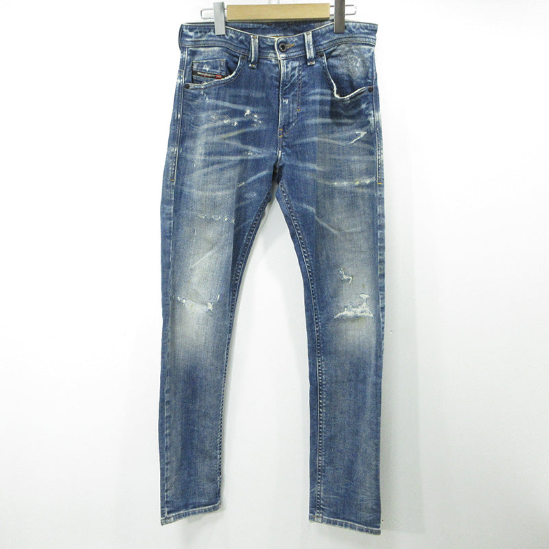DIESEL | ディーゼル THOMMER-T USED加工ジップフライデニムパンツ ダメージ加工 ジョグジーンズ デニムパンツ ブルー サイズ：29【三重本店】
