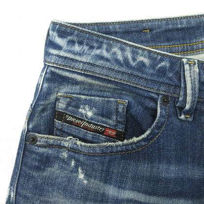 DIESEL | ディーゼル THOMMER-T USED加工ジップフライデニムパンツ ダメージ加工 ジョグジーンズ デニムパンツ ブルー サイズ：29【三重本店】