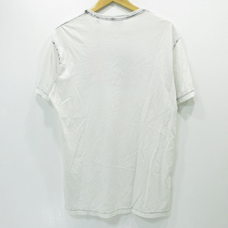 DIESEL | ディーゼル T-DIEGOR-E6 ロゴプリント半袖Tシャツ 半袖Ｔシャツ A06534 ホワイト×グレー サイズ：XL【三重本店】