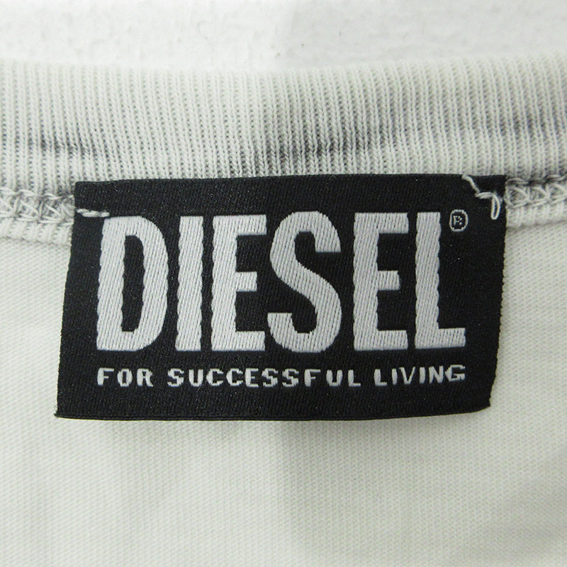DIESEL | ディーゼル T-DIEGOR-E6 ロゴプリント半袖Tシャツ 半袖Ｔシャツ A06534 ホワイト×グレー サイズ：XL【三重本店】