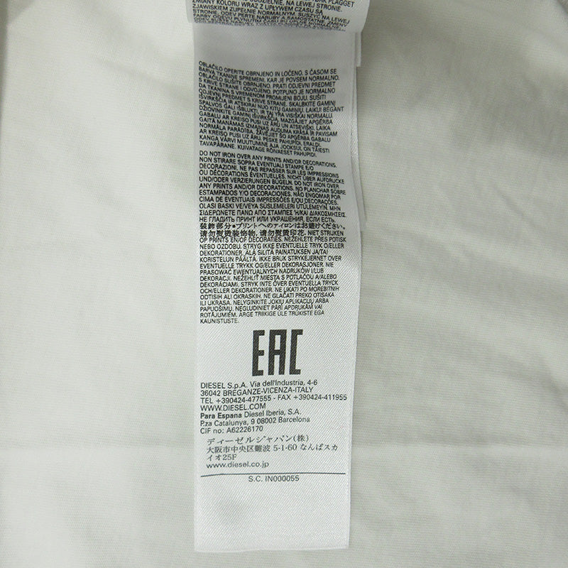 DIESEL | ディーゼル T-DIEGOR-E6 ロゴプリント半袖Tシャツ 半袖Ｔシャツ A06534 ホワイト×グレー サイズ：XL【三重本店】