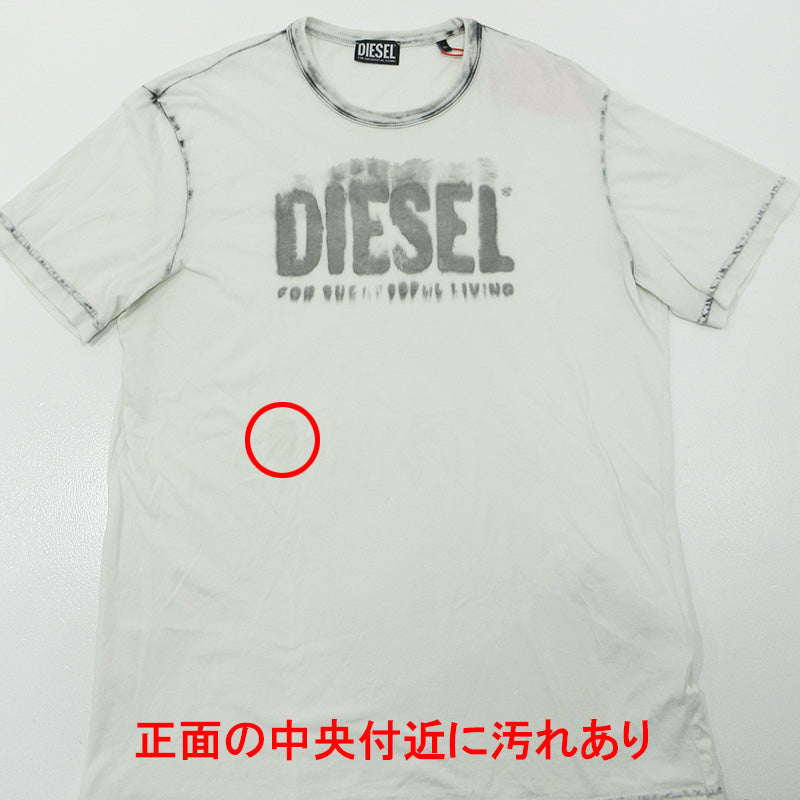 DIESEL | ディーゼル T-DIEGOR-E6 ロゴプリント半袖Tシャツ 半袖Ｔシャツ A06534 ホワイト×グレー サイズ：XL【三重本店】