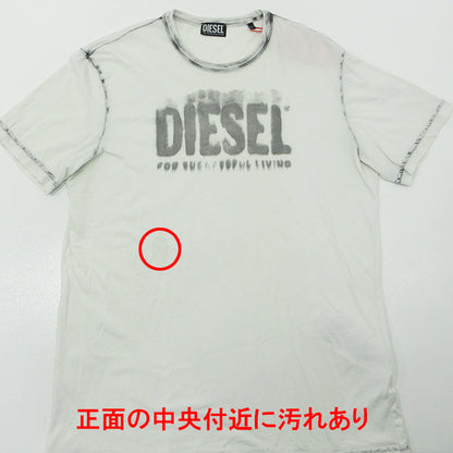 DIESEL | ディーゼル T-DIEGOR-E6 ロゴプリント半袖Tシャツ 半袖Ｔシャツ A06534 ホワイト×グレー サイズ：XL【三重本店】