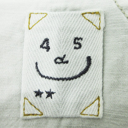 45rpm | ４５アールピーエム モンプデニムのペインタースカート USED加工 色褪せ加工 総柄 ヒッコリー柄 ストライプ柄 スカート 50340022 ホワイト系×ネイビー アイボリー サイズ：2【三重本店】
