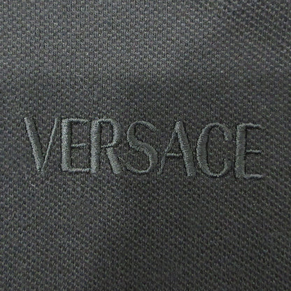 VERSACE | ヴェルサーチ Barocco Print Short Sleeve Polo Shirt バロックプリントロゴ刺繍半袖ポロシャツ ポロシャツ 1012260 1A10242 ブラック サイズ：S【三重本店】