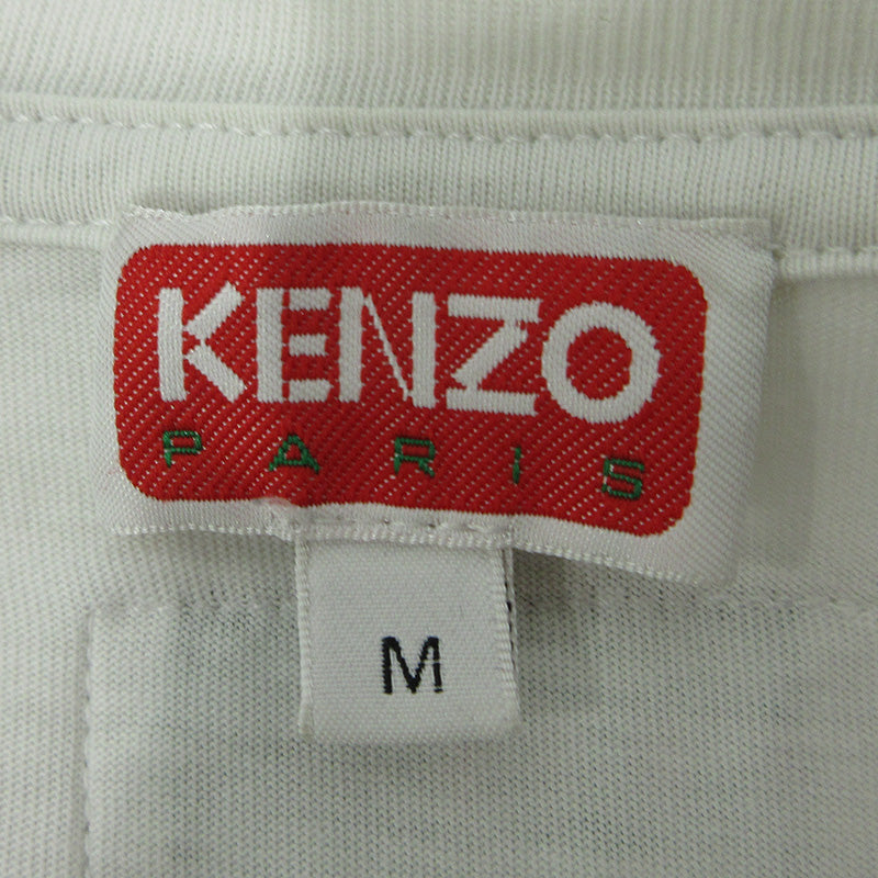 KENZO | ケンゾー Varsity Jungle Tiger T-Shirt バーシティジャングルタイガーTシャツ 虎プリント半袖Tシャツ ロゴワッペン 半袖Ｔシャツ FD65TS0074SO ホワイト系 ライトグレー サイズ：M【三重本店】