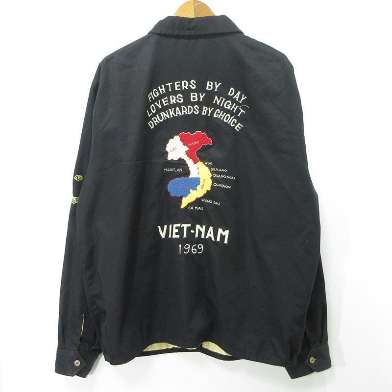 TAILOR TOYO(東洋エンタープライズ) | テイラートウヨウテイラートーヨー 1960'S VIETNAM MAPスーベニアジャケット ベトジャン 総刺繍 龍虎 スーベニアジャケット TT15684 ブラック サイズ：XXL【三重本店】