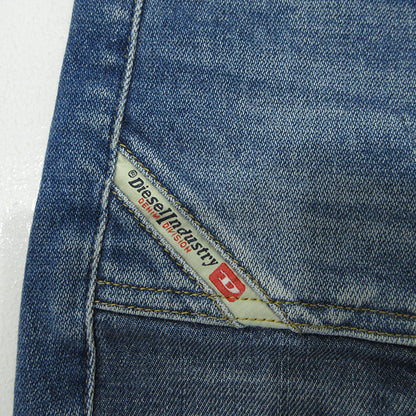 DIESEL | ディーゼル D-EARUE USED加工ジップフライフレアデニムパンツ ダメージ加工 切替え パッチワーク デニムパンツ 009NP ブルー サイズ：27【三重本店】