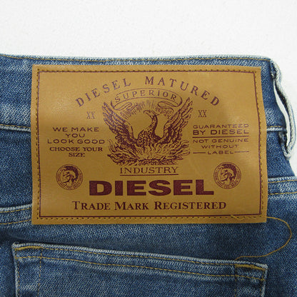DIESEL | ディーゼル D-EARUE USED加工ジップフライフレアデニムパンツ ダメージ加工 切替え パッチワーク デニムパンツ 009NP ブルー サイズ：27【三重本店】
